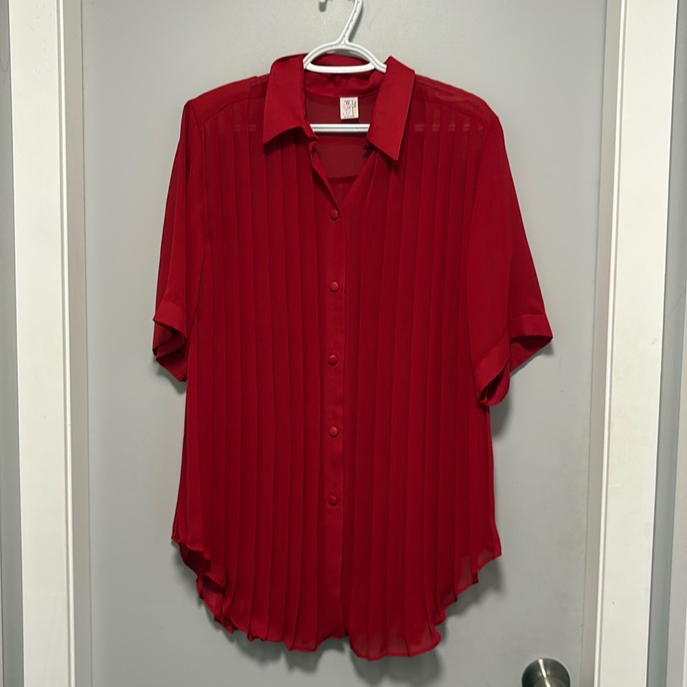 Vintage Large Moda Italiana Red Blouse